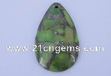 NGP248 30*49mm dyed golden turquoise & pyrite gemstone pendants