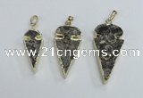 NGP2485 15*30mm - 22*40mm arrowhead ammonite gemstone pendants