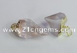 NGP2502 18*20mm - 15*25mm faceted nuggets white crystal pendants