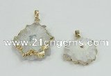 NGP2505 18*25mm - 30*40mm freeform druzy agate pendants