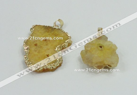 NGP2506 18*25mm - 30*40mm freeform druzy agate pendants