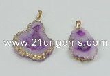 NGP2507 18*25mm - 30*40mm freeform druzy agate pendants