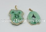 NGP2509 18*25mm - 30*40mm freeform druzy agate pendants