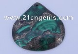 NGP251 43*45mm fashion malachite & pyrite gemstone pendants