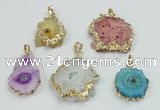 NGP2511 18*25mm - 30*40mm freeform druzy agate pendants