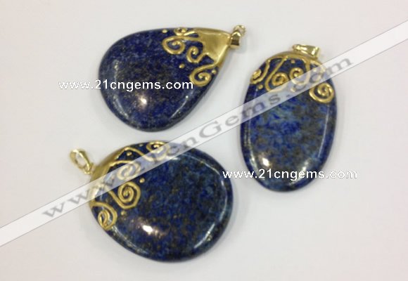 NGP2519 30*45mm - 40*50mm freefrom lapis lazuli pendants