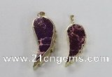 NGP2525 18*40mm - 22*55mm wing-shaped sea sediment jasper pendants