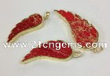 NGP2526 18*40mm - 22*55mm wing-shaped sea sediment jasper pendants