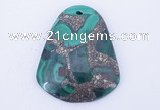 NGP253 38*47mm fashion malachite & pyrite gemstone pendants