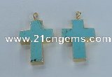 NGP2532 30*40mm - 40*50mm cross turquoise pendants wholesale