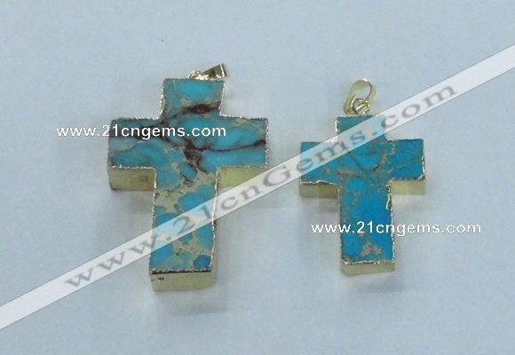 NGP2535 30*40mm - 40*50mm cross sea sediment jasper pendants