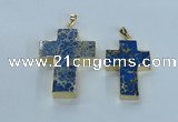 NGP2536 30*40mm - 40*50mm cross sea sediment jasper pendants