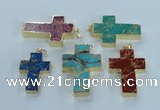 NGP2538 30*40mm - 40*50mm cross sea sediment jasper pendants