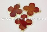 NGP2542 53*53mm - 56*56mm flower agate gemstone pendants