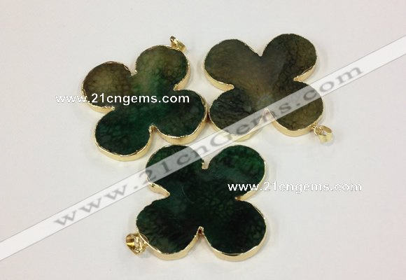 NGP2543 53*53mm - 56*56mm flower agate gemstone pendants