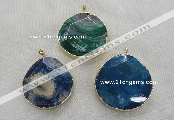 NGP2548 48*50mm - 55*55mm freeform agate gemstone pendants