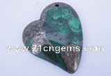 NGP255 41*50mm fashion malachite & pyrite gemstone pendants