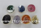 NGP2559 25*35mm - 30*40mm freeform druzy agate gemstone pendants