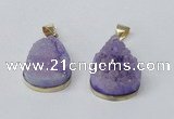 NGP2563 22*30mm teardrop druzy agate gemstone pendants