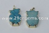 NGP2570 25*40mm cat druzy agate gemstone pendants wholesale