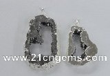 NGP2574 35*45mm - 40*55mm freeform plated druzy agate pendants