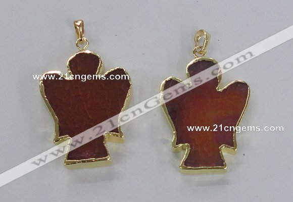 NGP2580 30*40mm angel agate gemstone pendants wholesale