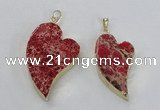 NGP2598 25*35mm - 35*45mm heart sea sediment jasper pendants