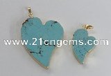 NGP2604 40*50mm - 50*70mm heart turquoise pendants wholesale