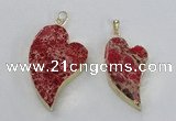 NGP2607 40*50mm - 50*70mm heart sea sediment jasper pendants