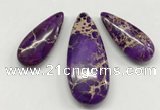 NGP261 15*30mm - 20*50mm flat teardrop sea sediment jasper pendants set