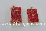 NGP2615 20*40mm - 25*45mm rectangle sea sediment jasper pendants