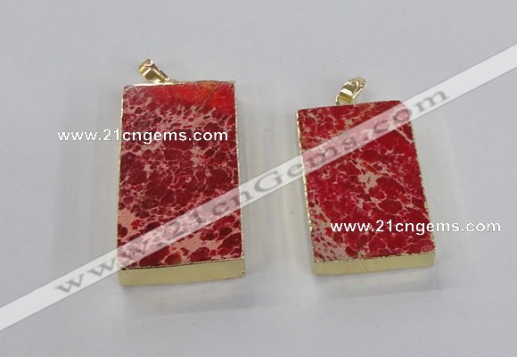 NGP2615 20*40mm - 25*45mm rectangle sea sediment jasper pendants