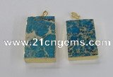 NGP2616 20*40mm - 25*45mm rectangle sea sediment jasper pendants