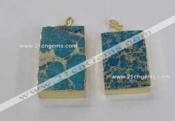 NGP2616 20*40mm - 25*45mm rectangle sea sediment jasper pendants