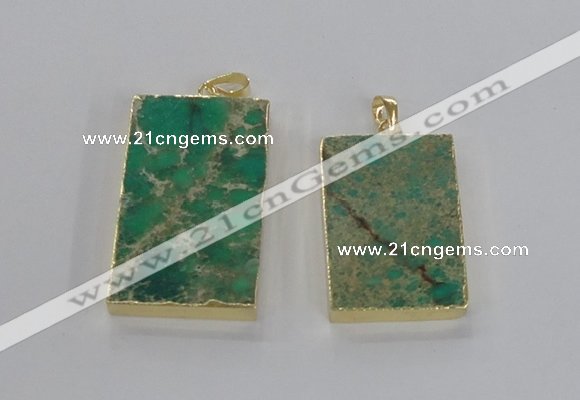 NGP2617 20*40mm - 25*45mm rectangle sea sediment jasper pendants