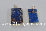 NGP2618 20*40mm - 25*45mm rectangle sea sediment jasper pendants