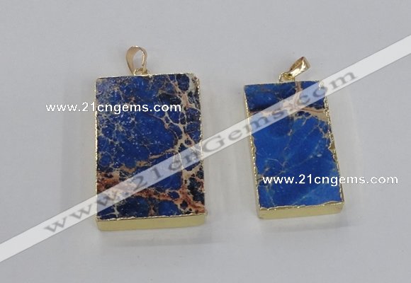 NGP2618 20*40mm - 25*45mm rectangle sea sediment jasper pendants