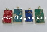 NGP2619 20*40mm - 25*45mm rectangle sea sediment jasper pendants