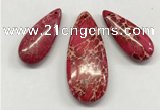 NGP262 15*30mm - 20*50mm flat teardrop sea sediment jasper pendants set