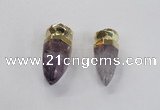 NGP2628 12*30mm - 15*40mm cone amethyst gemstone pendants