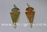 NGP2646 25*48mm - 28*54mm arrowhead agate pendants wholesale