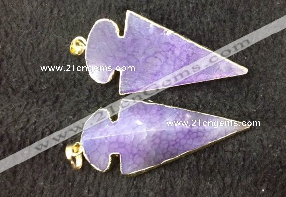 NGP2656 24*53mm - 26*55mm arrowhead agate pendants wholesale