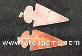 NGP2657 24*53mm - 26*55mm arrowhead agate pendants wholesale