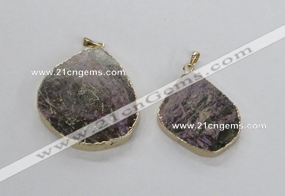 NGP2675 25*35mm - 40*45mm freeform tourmaline gemstone pendants