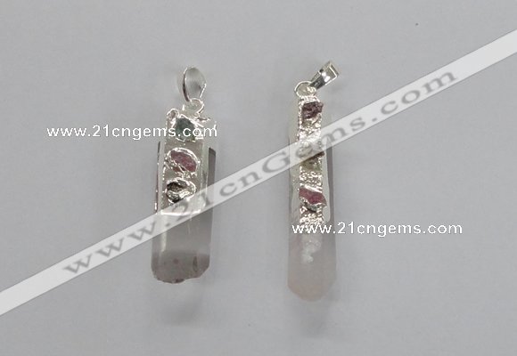 NGP2677 12*35mm - 15*40mm sticks white crystal pendants wholesale