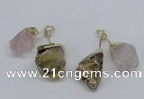 NGP2681 18*25mm - 20*25mm nuggets mixed quartz pendants wholesale