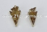 NGP2683 18*35mm - 25*45mm arrowhead druzy citrine pendants