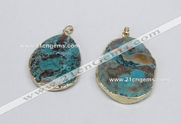 NGP2687 35*45mm - 40*50mm freeform ocean agate pendants