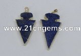 NGP2690 25*40mm - 30*55mm arrowhead lapis lazuli pendants