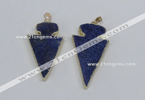 NGP2690 25*40mm - 30*55mm arrowhead lapis lazuli pendants